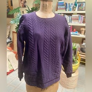 JilSander Made in Italy dark purple quilted top.